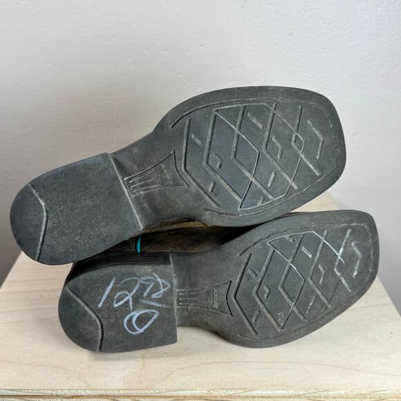 Girl Ariat 10014121 TALL BUCKAROO BRN SUEDE CROSS SQUARE TOE COWBOY Boots size 2 - Picture 9 of 9